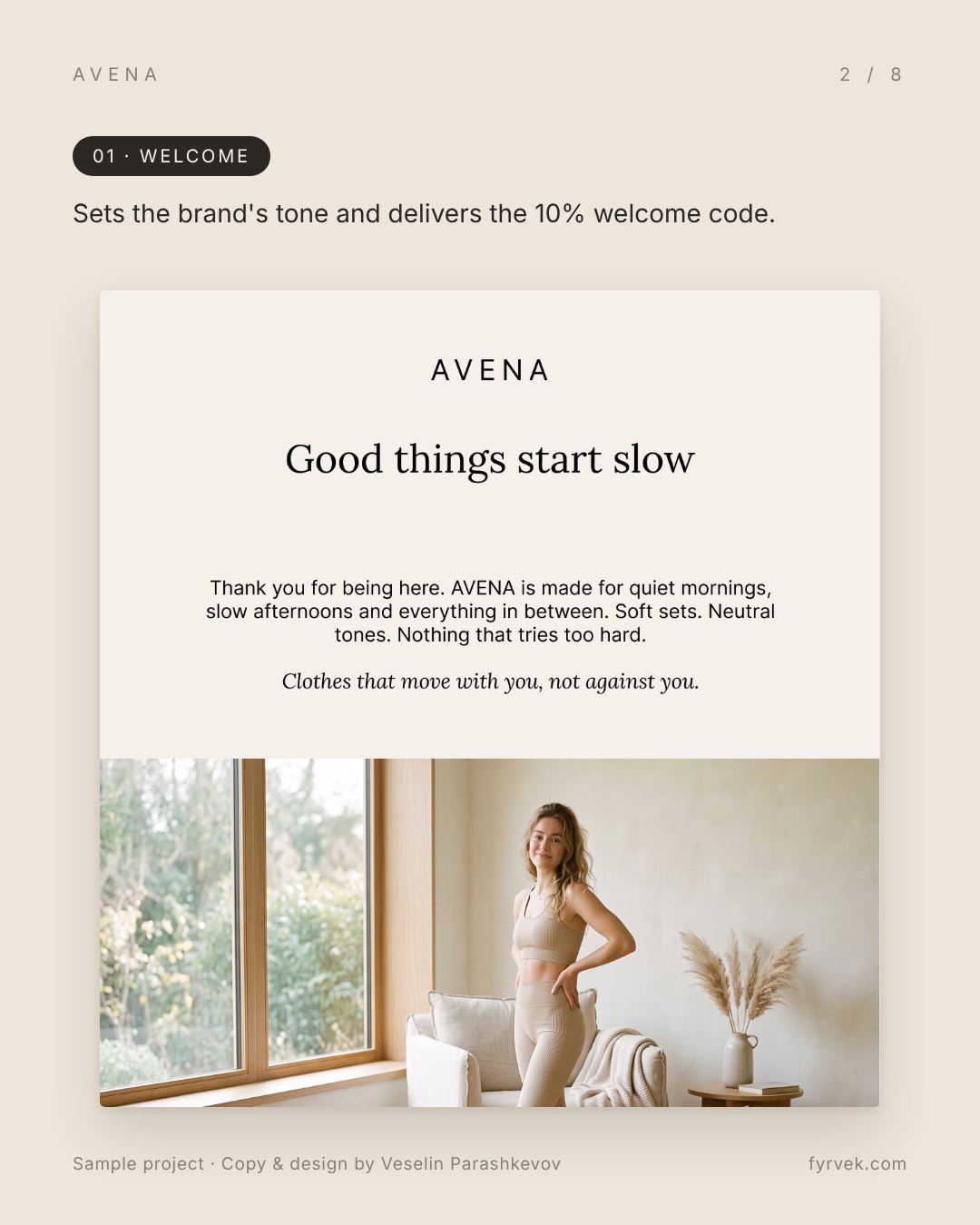 AVENA email sequence, slide 2 of 8