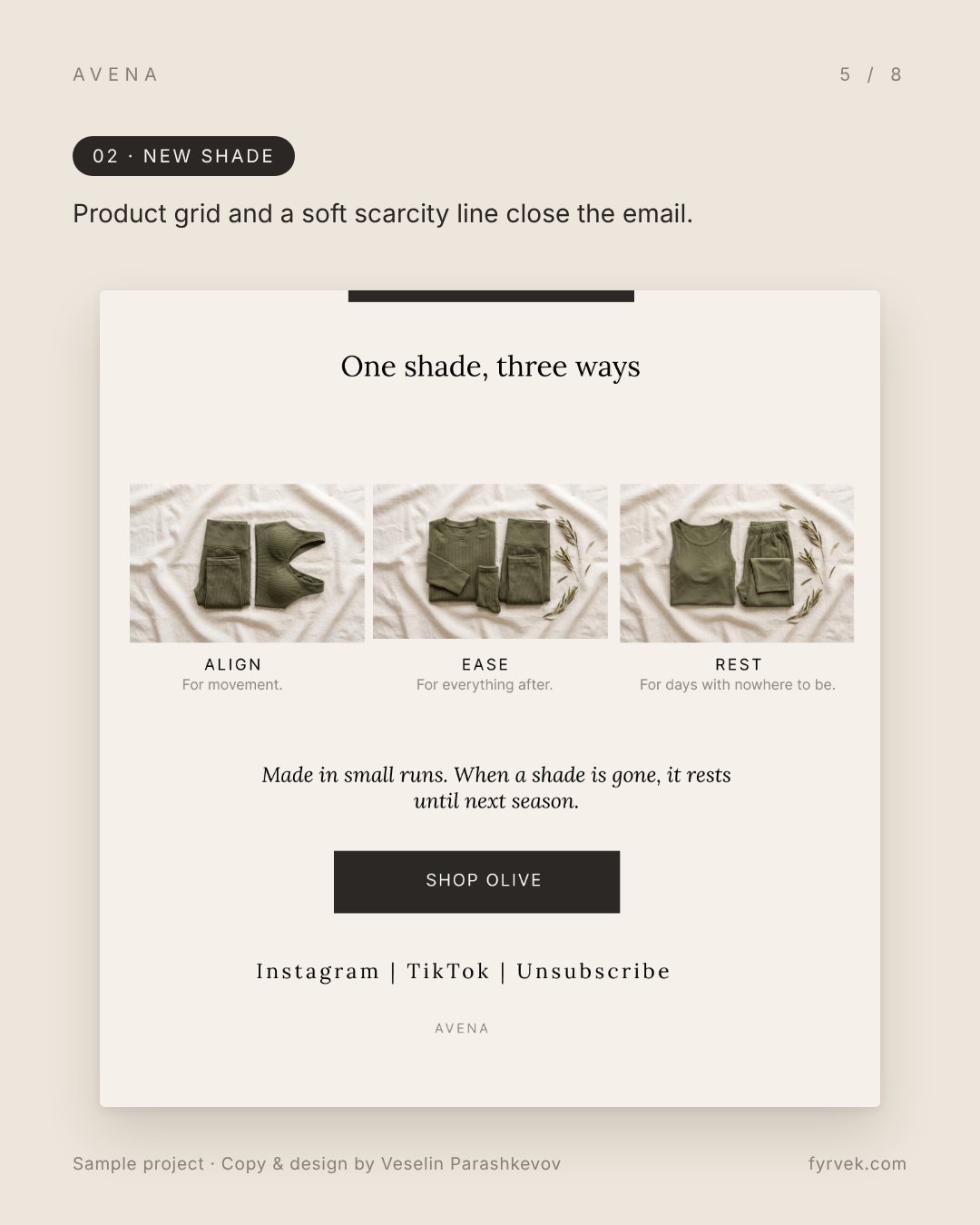 AVENA email sequence, slide 5 of 8