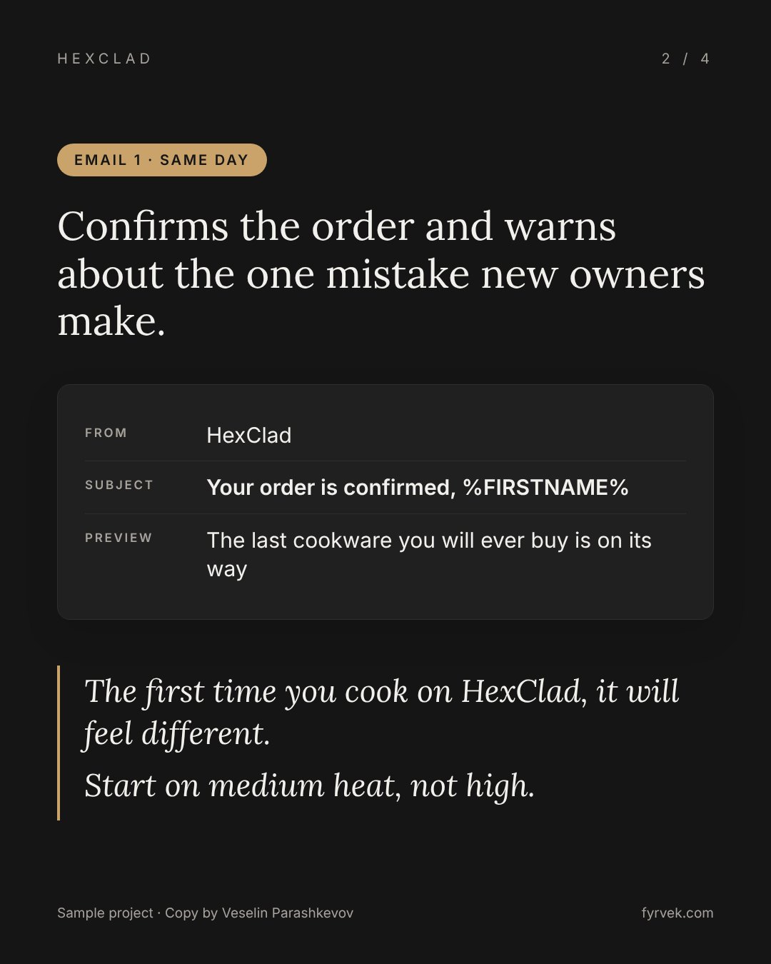 HexClad post-purchase flow, slide 2 of 4