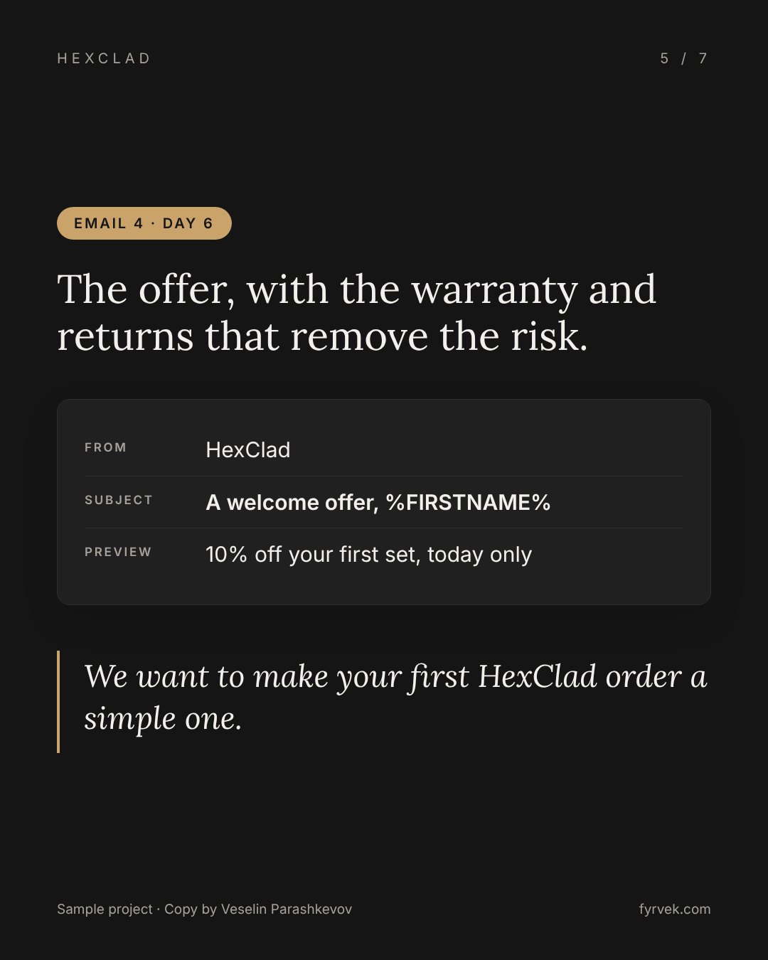 HexClad welcome flow, slide 5 of 7