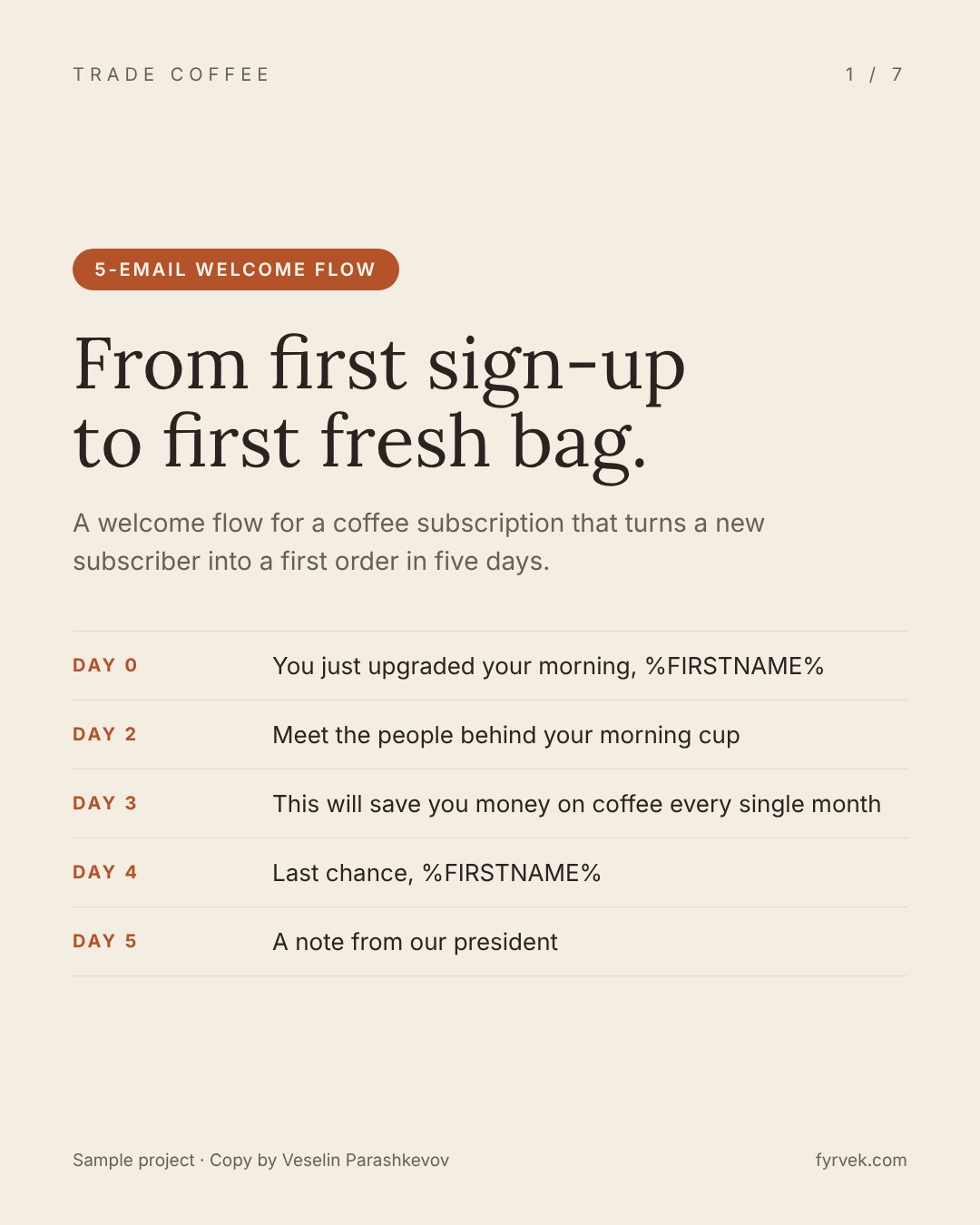 Trade Coffee welcome flow